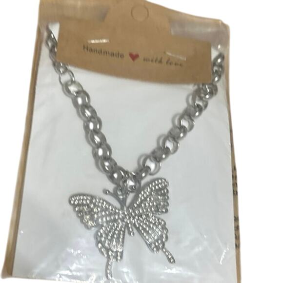 Women’s Boot chain, Silver tone Sorkly Butterfly. 14” Brand New Homemade NWT - Picture 7 of 7